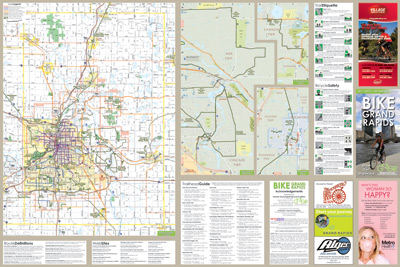 Bike Grand Rapids Map 2011-2012, reverse overview