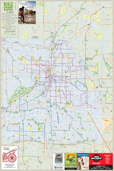 Bike Grand Rapids Map, 2011-2012, front overview
