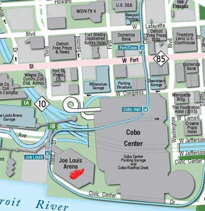 Downtown Detroit Map-Detail