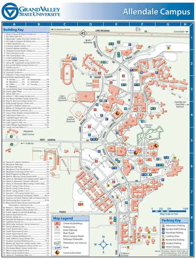 Grand Valley State University Allendale Campus Map