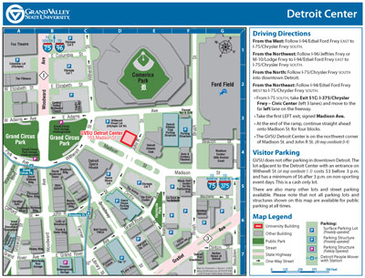 Grand Valley State University Detroit Center Map