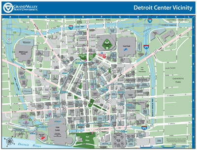 Grand Valley State University Detroit Center Vicinity Map