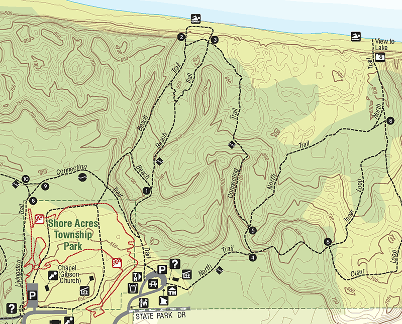 Saugatuck Dunes State Park map excerpt from 2015 Allegan County Road Atlas, Parcel Platbook & Recreation Guide