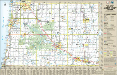 Allegan County Official Road Map 2014-15, front thumbnail