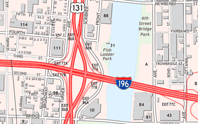 Downtown Grand Rapids Map (closeup)
