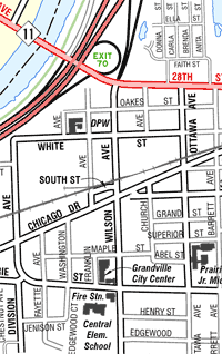 City of Grandville Street Map (closeup)