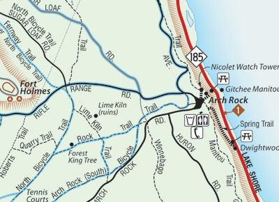 Official Mackinac Island Toursim Bureau Map 2012, front detail