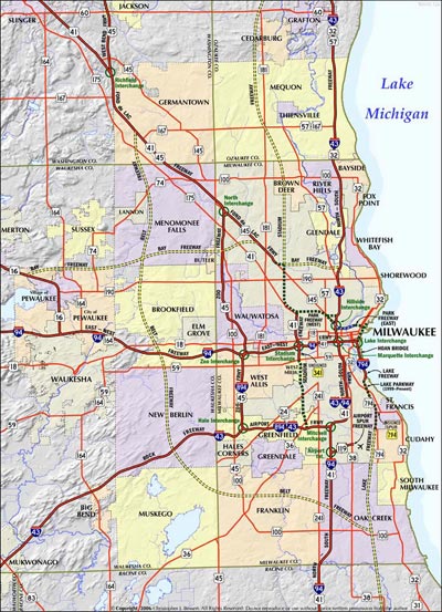 Milwaukee Freeway System Map