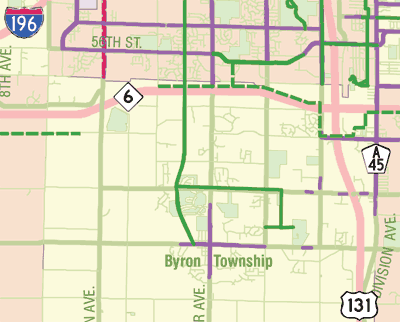 Grand Rapids MPO Area Non-Motorized Map (closeup)