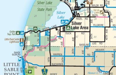 Oceana County Official Road Map 2012, front detail